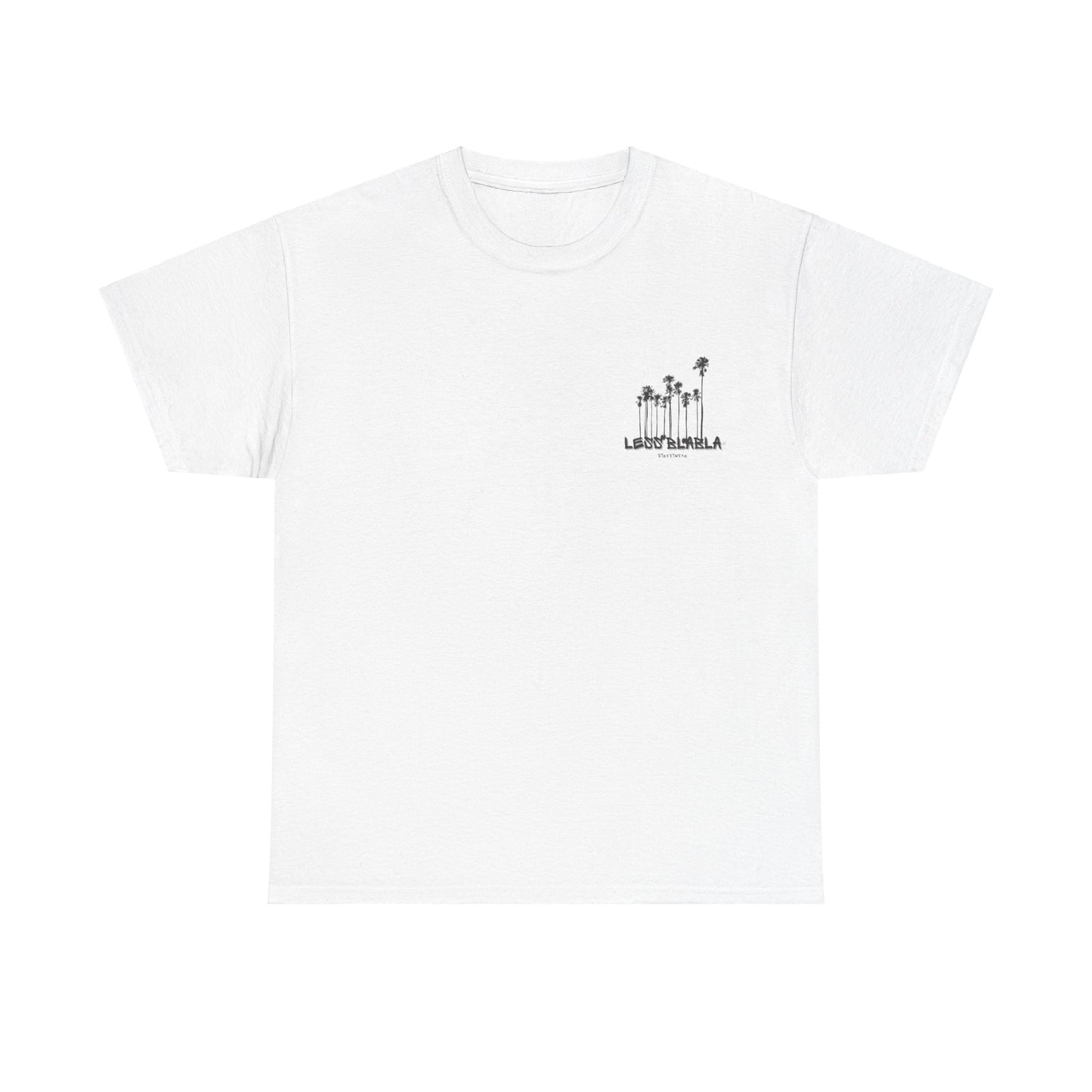 Less BlaBla Streetwear White & Black Palms v2 - Unisex Heavy Cotton Tee