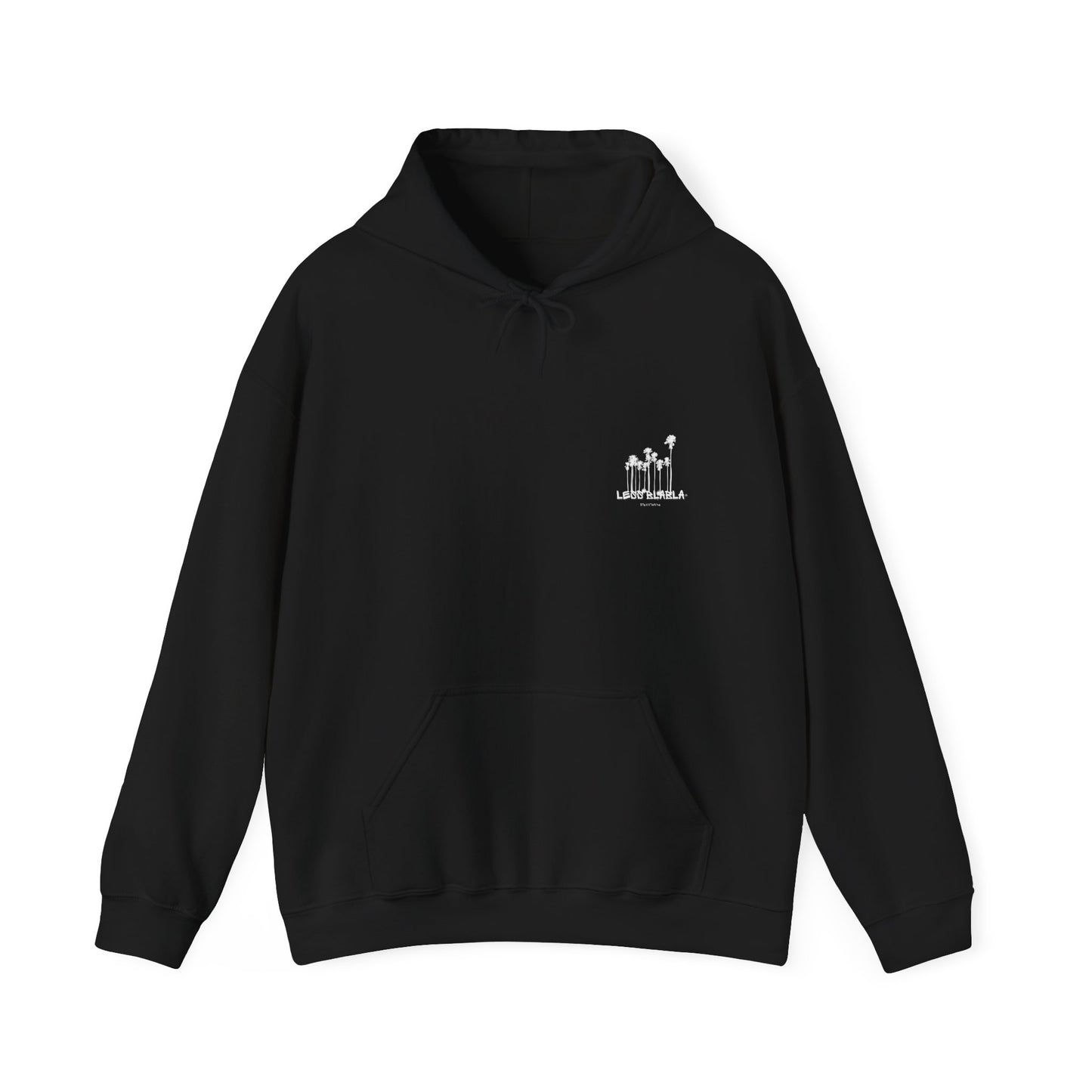 Less BlaBla Streetwear Palmtrees Black White - Unisex Heavy Blend™ Hooded Sweatshirt - EU
