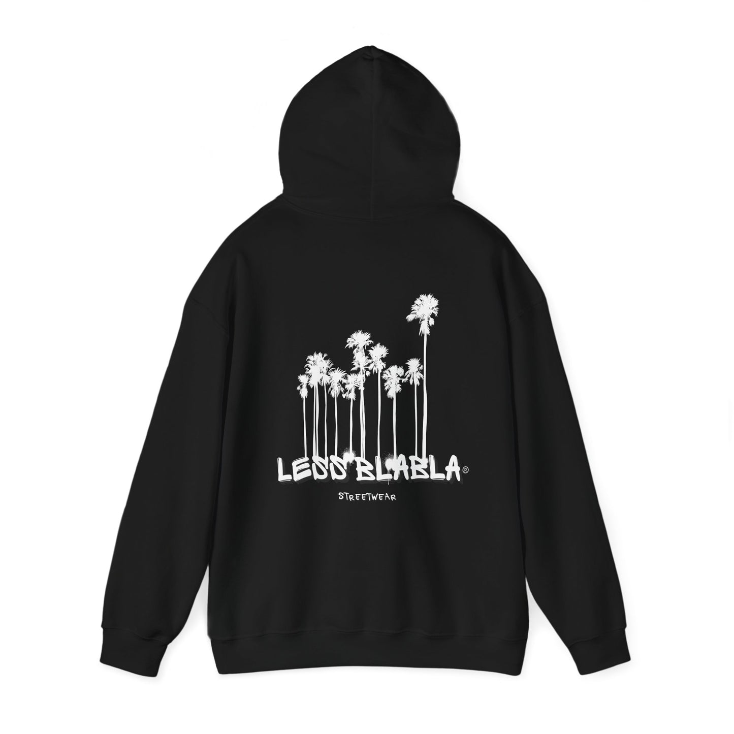 Less BlaBla Streetwear Palmtrees Black White - Unisex Heavy Blend™ Hooded Sweatshirt - EU